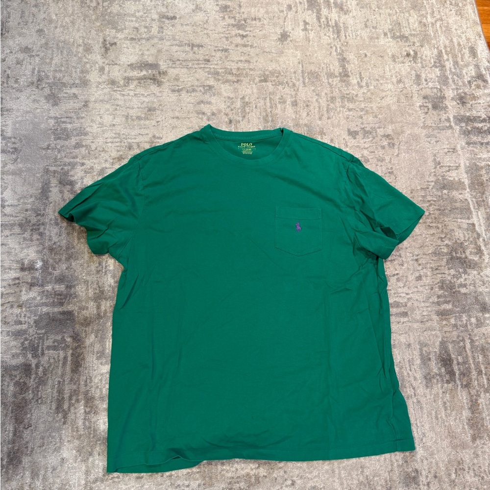 Polo by Ralph Lauren Green Tee with Purple Logo